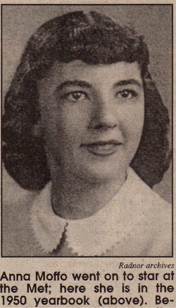 Anna Moffo 1950 HS Yearbook, soprano